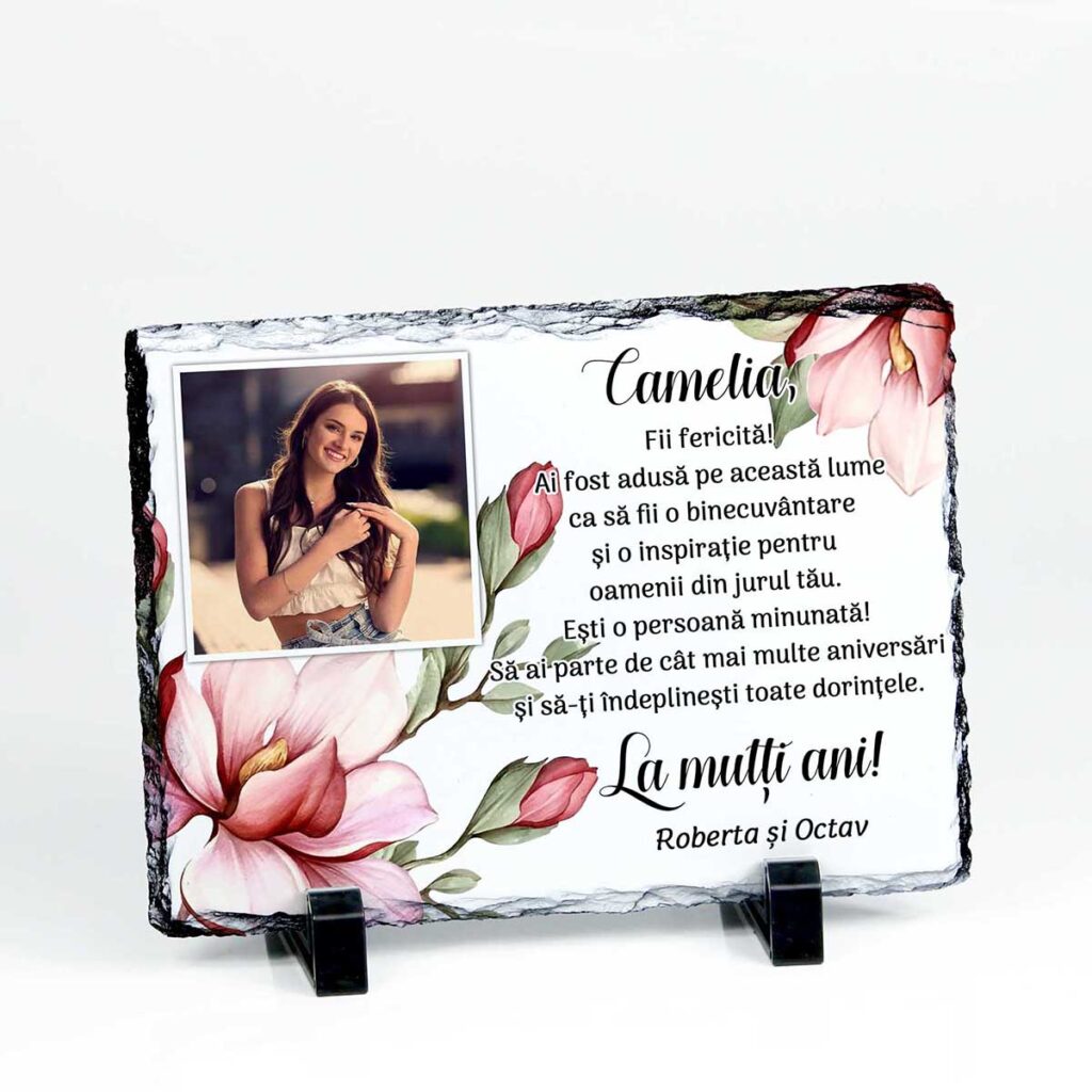 rama foto personalizata cadou aniversare florii