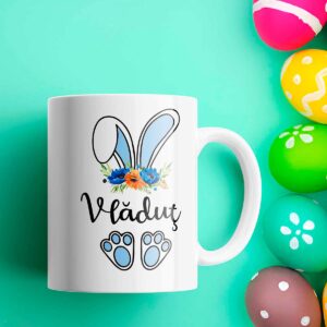 cadou personalizat paste cana cu iepuras baiat