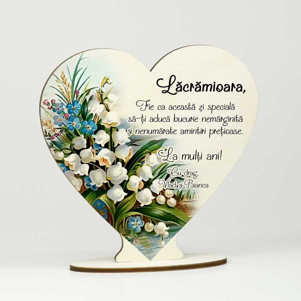 inima lemn cadou personalizat pentru aniversare nume