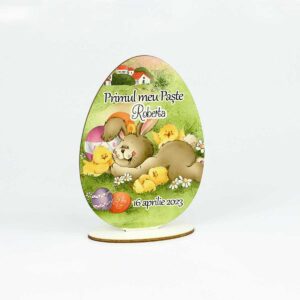 Decoratiune Ou din lemn - Primul meu Paste