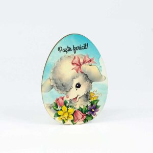 felicitare lemn paste ou personalizat cu magnet
