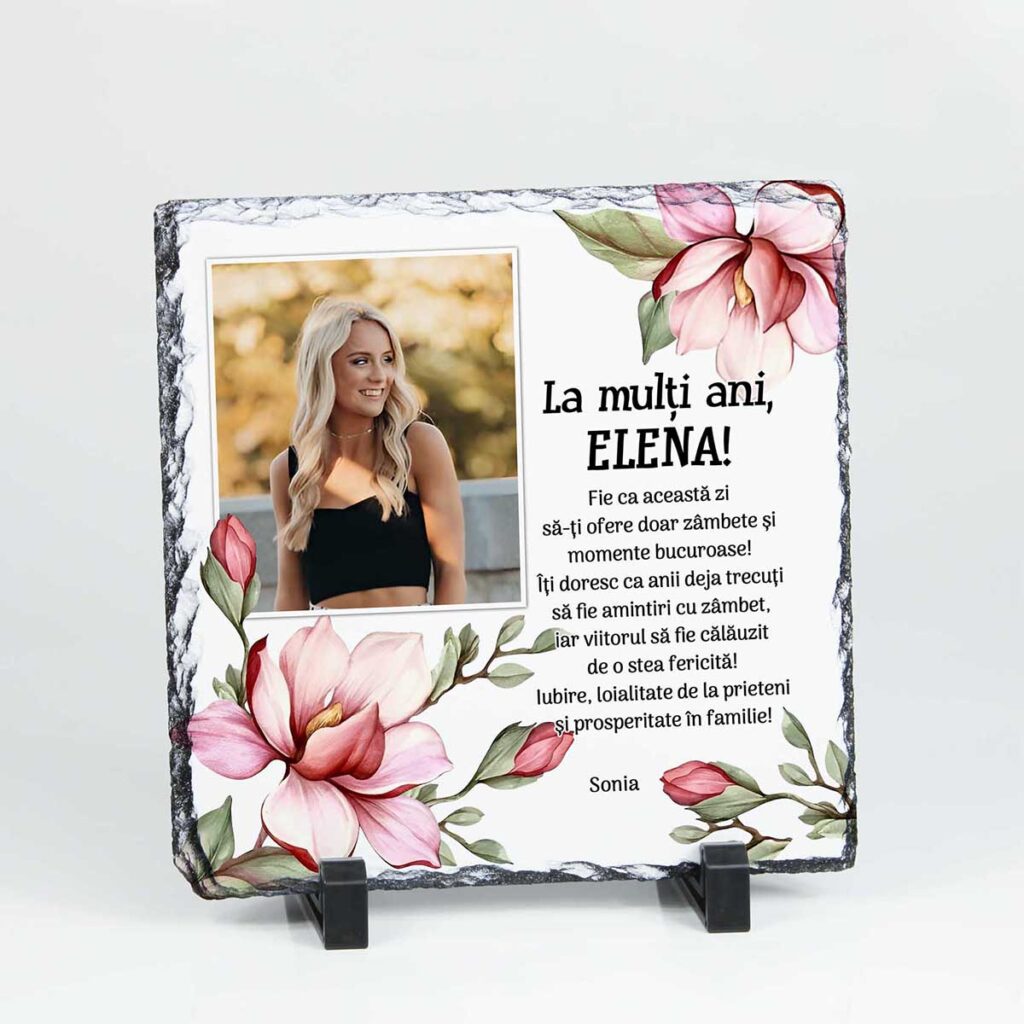 piatra ardezie personalizata la multi ani elena