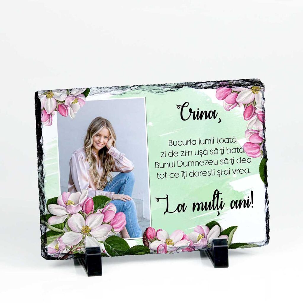 ardezie personalizata cu pozasi text cadou aniversare