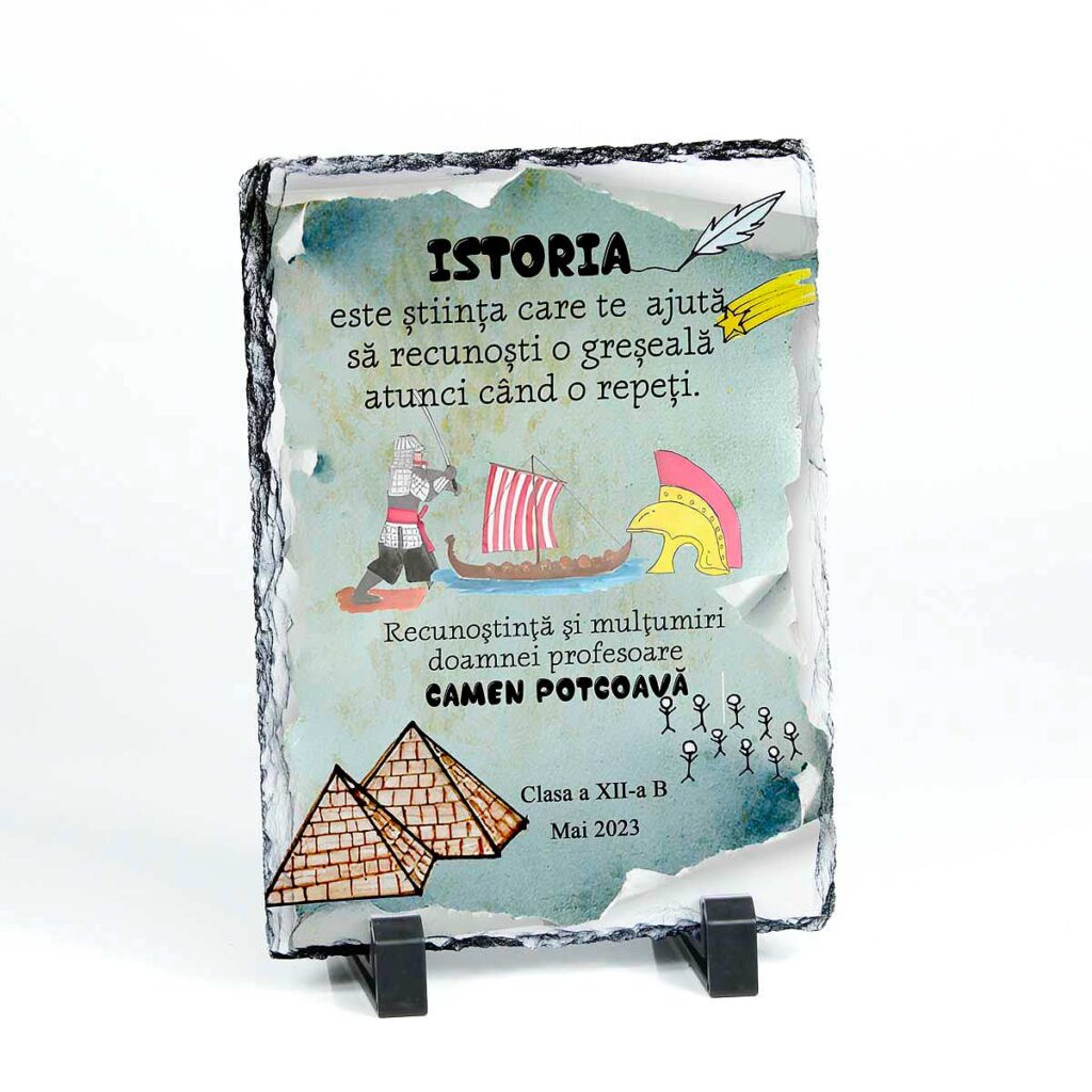 piatra ardezie personalizata cadou profesor istorie