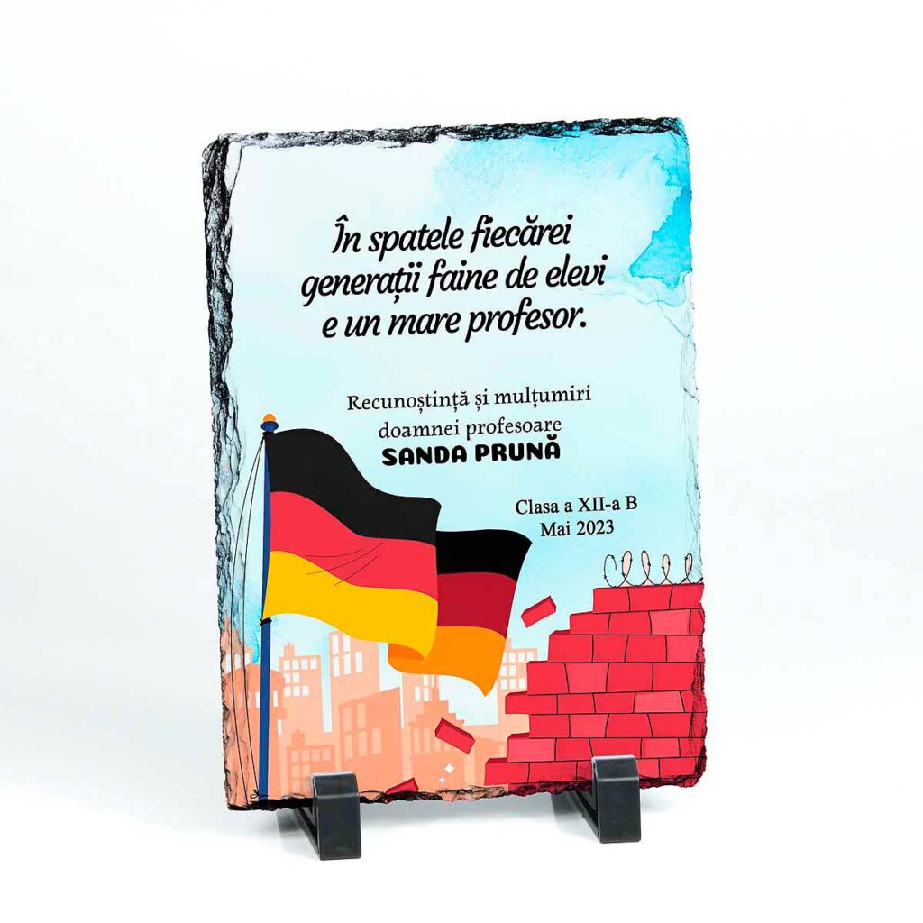 piatra ardezie personalizata cadou profesor limba germana