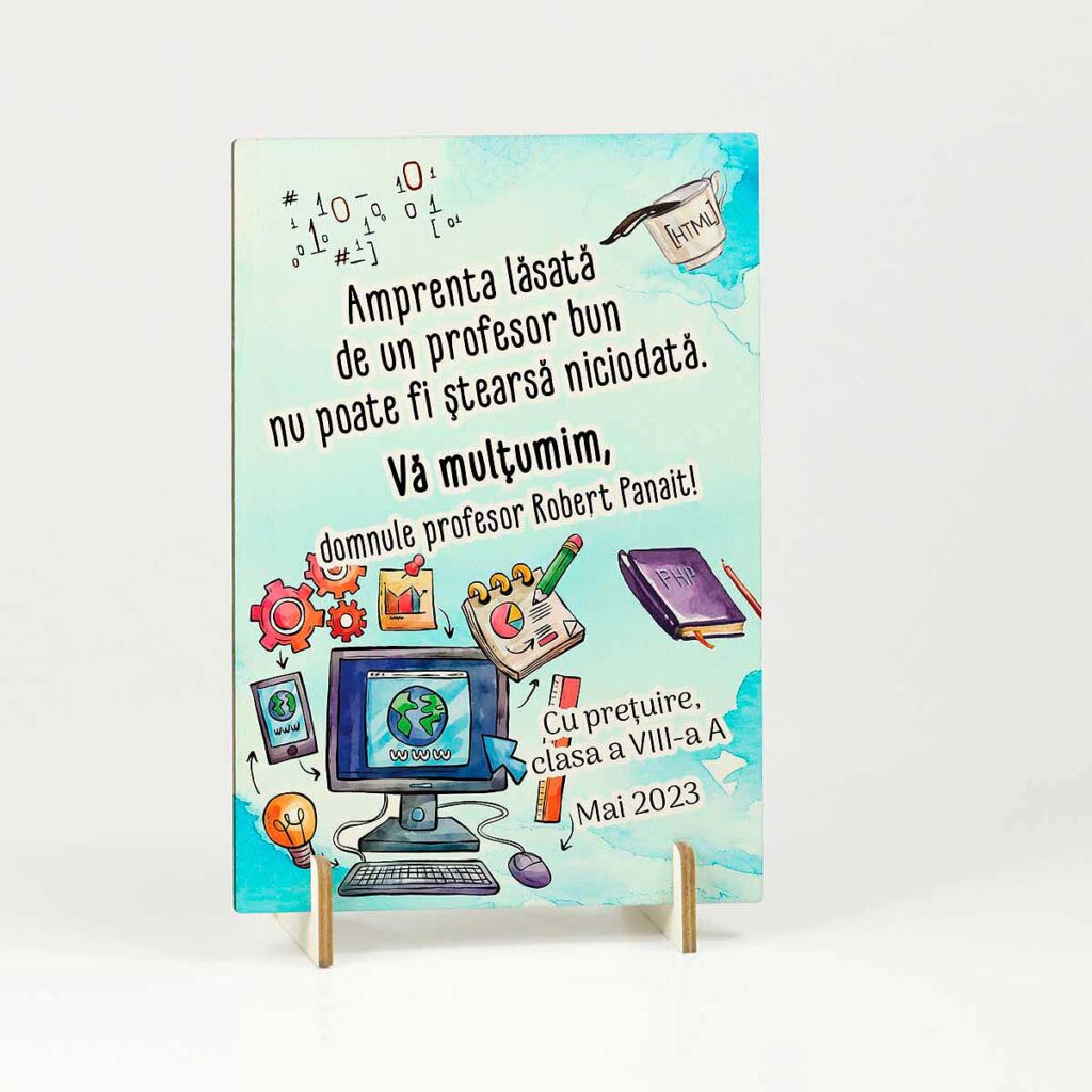 felicitare cadou profesor informatica