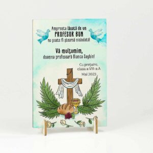 placheta lemn cadou personalizat profesor religie