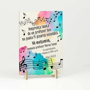 trofeu lemn cadou personalizat profesor muzica
