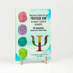trofeu lemn cadou personalizat profesor psihologie