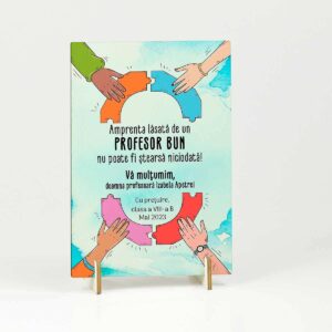 trofeu lemn personalizat profesor educatie civica