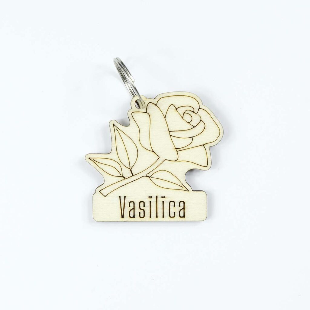 breloc lemn personalizat cu nume