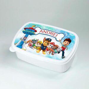 Lunch-box personalizat cu personaj şi nume - Patrula Catelusilor
