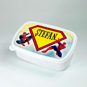 Lunch-box personalizat cu personaj şi nume - Spiderman