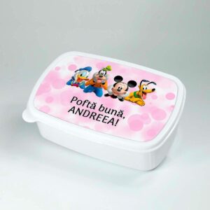 Lunch box personalizat cu personaj şi nume pentru sandwich