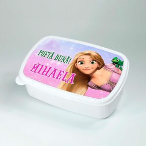 Lunch-box personalizat cu personaj şi nume - Rapunzel