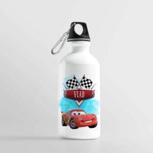 Bidon de apa personalizat cu nume si personaj Cars