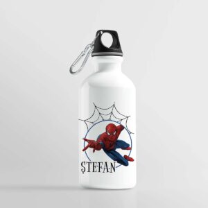 Bidon apa personalizat cu nume si personaj Spiderman