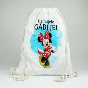 Cadou Saculet personalizat cu nume şi personaj Minnie Mouse