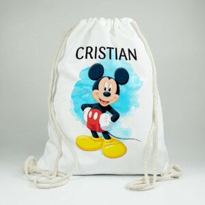 Cadou Saculet personalizat cu nume si personaj Micky Mouse