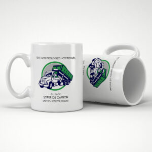 Cana alba personalizata - Sofer de camion