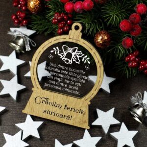 Decoratiune cadou Craciun personalizata cu mesajul dorit