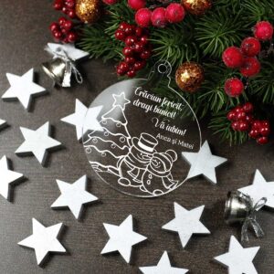 Glob personalizat din plexiglas - Crăciun fericit, dragi bunici!