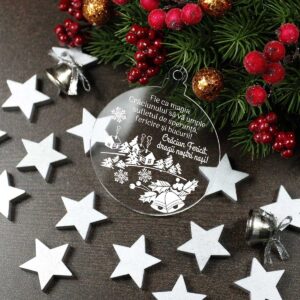 Glob personalizat din plexiglas - Crăciun fericit, dragi nasi