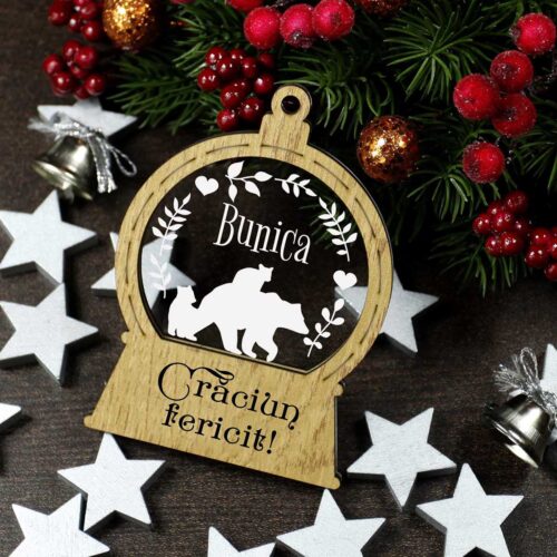 glob plexiglas personalizat pentru bunica