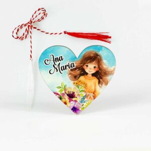 Martisor inima personalizat cu nume