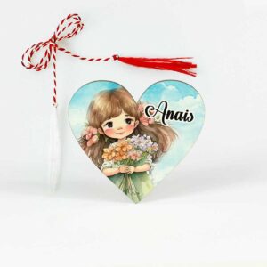 Brosa lemn cu nume - martisor fetite