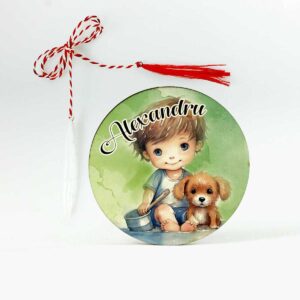 Martisor baietel personalizat cu nume
