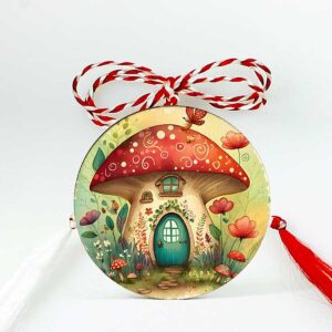 Martisor lemn cu ciupercuta
