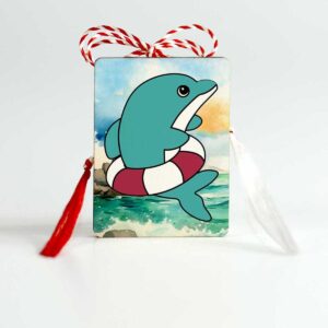 Martisor lemn cu delfin