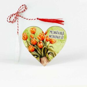 Martisor lemn personalizat - lalele
