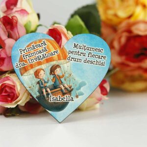 Inima cu magnet pentru educatoare/invatatoare - martisor