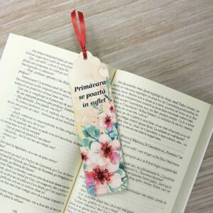 Semn de carte personalizat cu flori