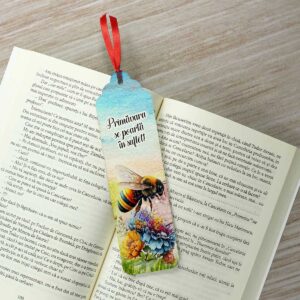 Semn de carte personalizat cu mesaj - albina