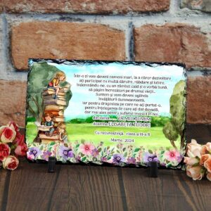 Ardezie personalizata - cadou pentru doamna invatatoare