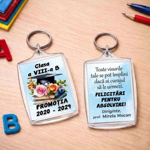 breloc personalizat absolventi model toca cadou promotie elevi Dedaruit