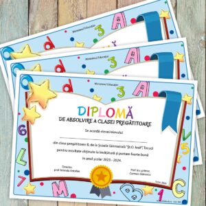 Diploma scolara absolvire clasa pregatitoare - model 168