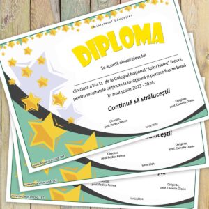Diploma scolara cu mascota - model 187