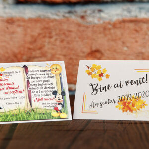 Magnet personalizat pentru elevi - Cadou prima zi de scoala Clasa Mickey si Minnie Mouse
