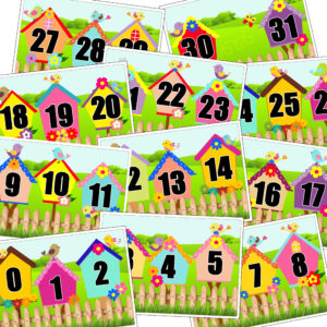 Set 11 planse didactice Numeratia 0 - 31 (format A4)