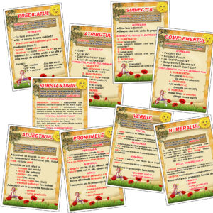 Set 9 planse didactice Parti de vorbire. Parti de propozitie (format A4 - A3)