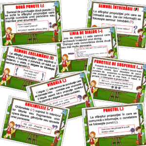Set 8 planse didactice Semne de punctuatie (format A4 - A3)