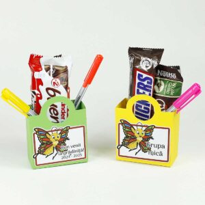 Cadou prima zi de scoala - Set creativ cutiuta cu mascota Clasa fluturasilor