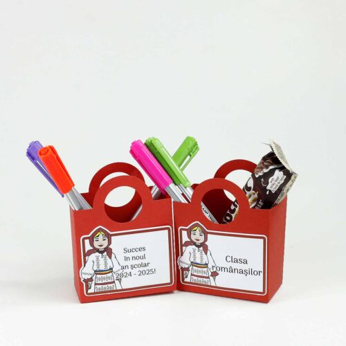 cutie personalizata cu mascota clasei romanasilor
