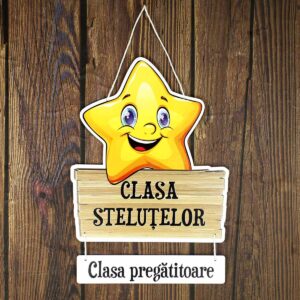 Decor din lemn pentru usa - Clasa stelutelor