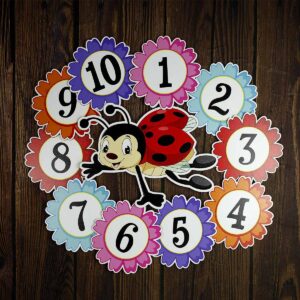 Decor clasa - Cifrele 1 - 10 şi mascota clasei - buburuza