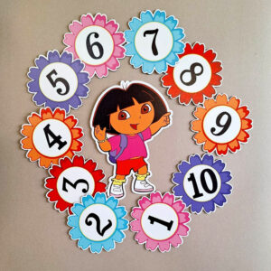 Material didactic - Cifrele 1 - 10 şi mascota clasei - Dora